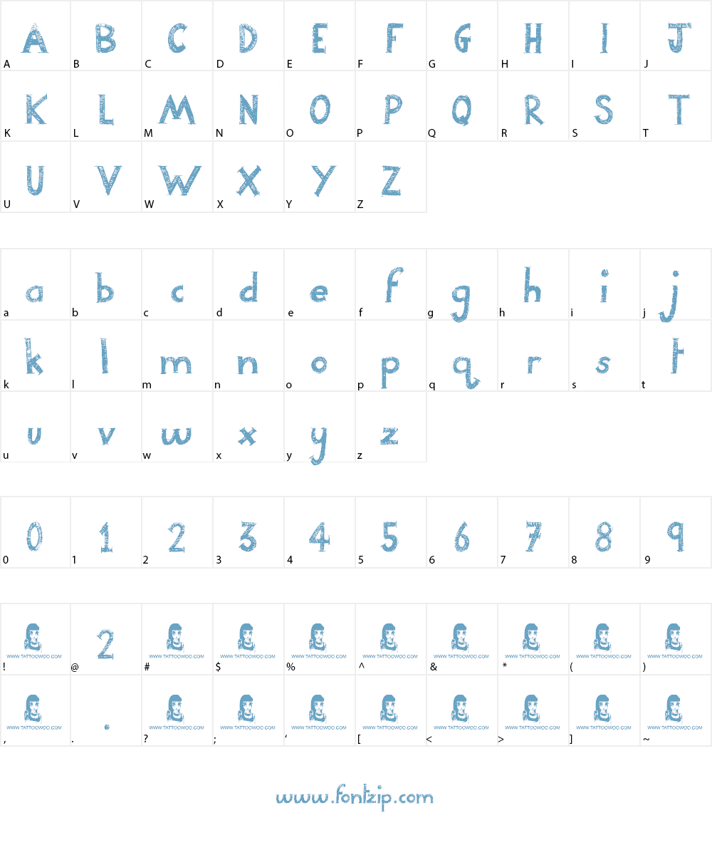 Night Adder Font Character